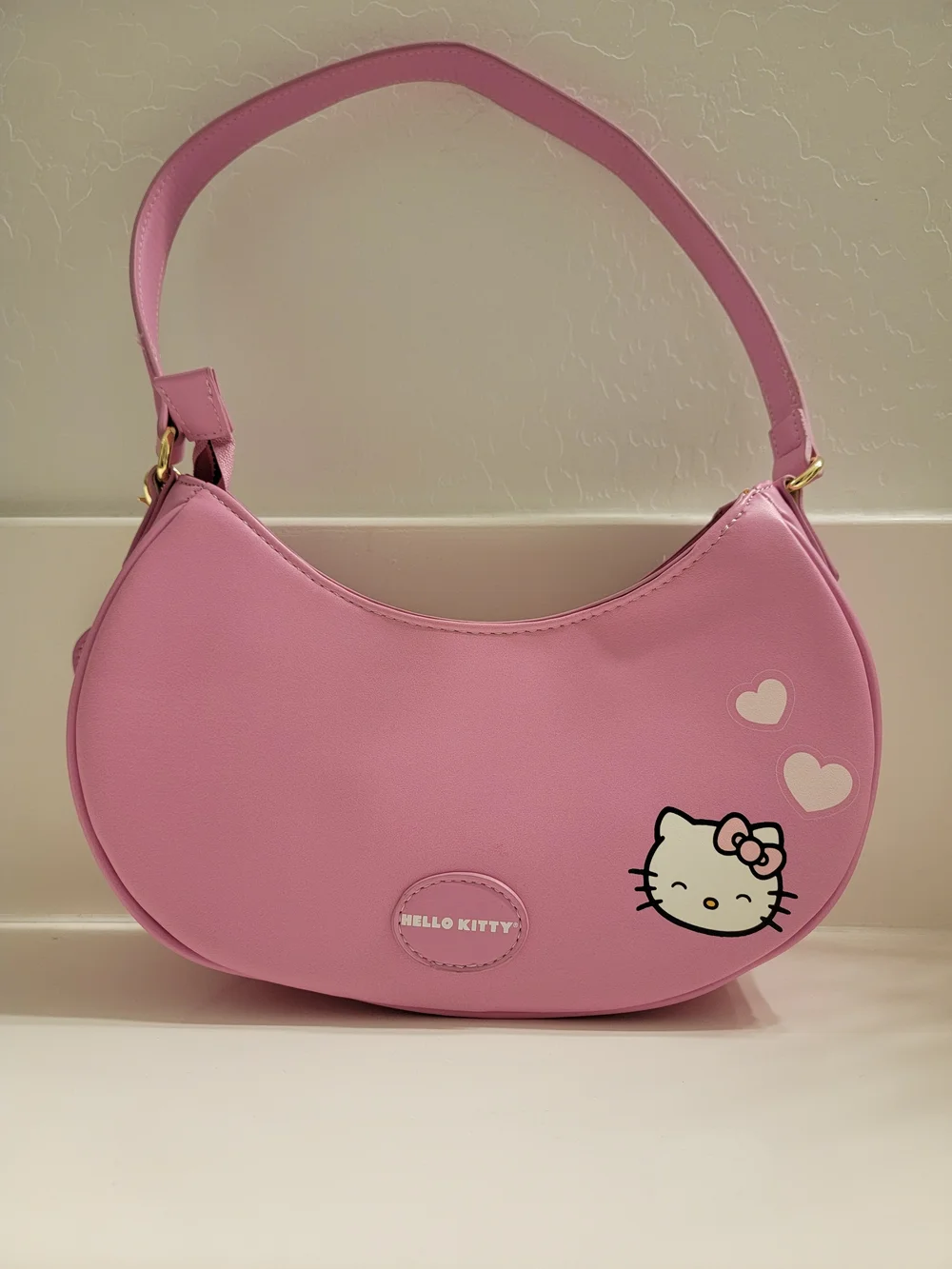 Hot Topic Pink Hello Kitty Heart Satchel with Gold Accents